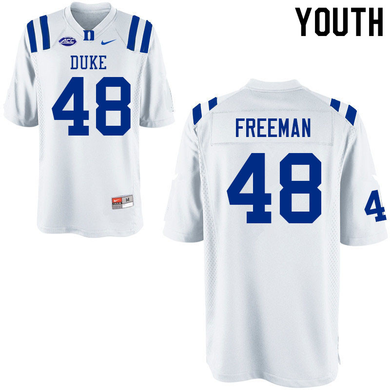 Youth #48 Tre Freeman Duke Blue Devils College Football Jerseys Sale-White